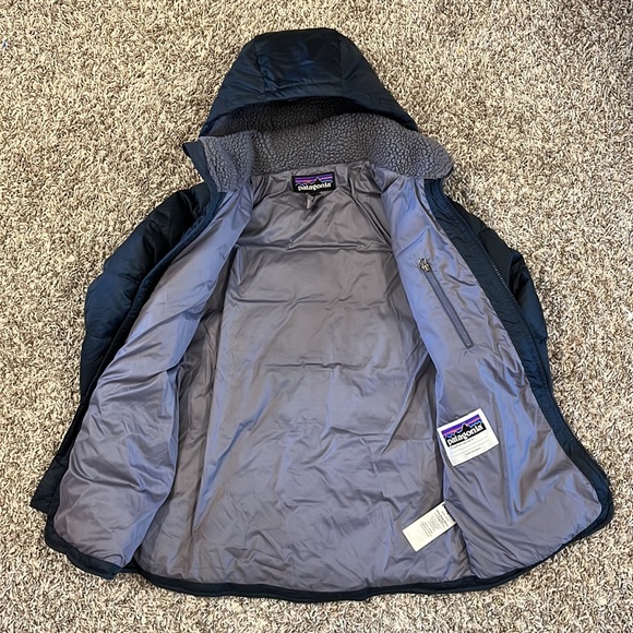 Girls Patagonia Down Parka - Navy - Size Small - Picture 4 of 7